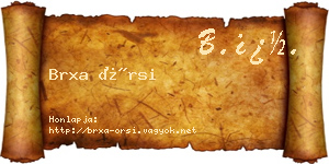 Brxa Örsi névjegykártya